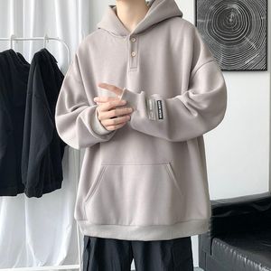 Sweat-shirt à capuche pour hommes, en pur coton, couleur unie, Simple, Streetwear, épais, décontracté, ample, PR 2021