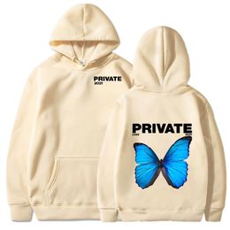 Heren Hoodies Sweatshirts Private Butterfly Explosion Print Sweatshirt Winter Oversized trainingspak Mode Street chic Hoodie voor heren Dames Trui 230923