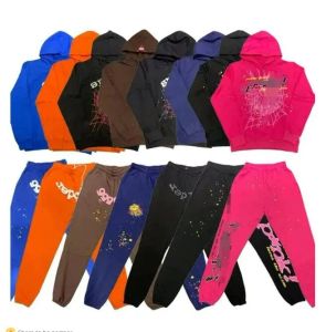 Heren Hoodies Sweatshirts Puff Print SP5Der Hoodie Men Women Hoge kwaliteit Zware Fabric Spider Web Sweatshirts Pullover G220908