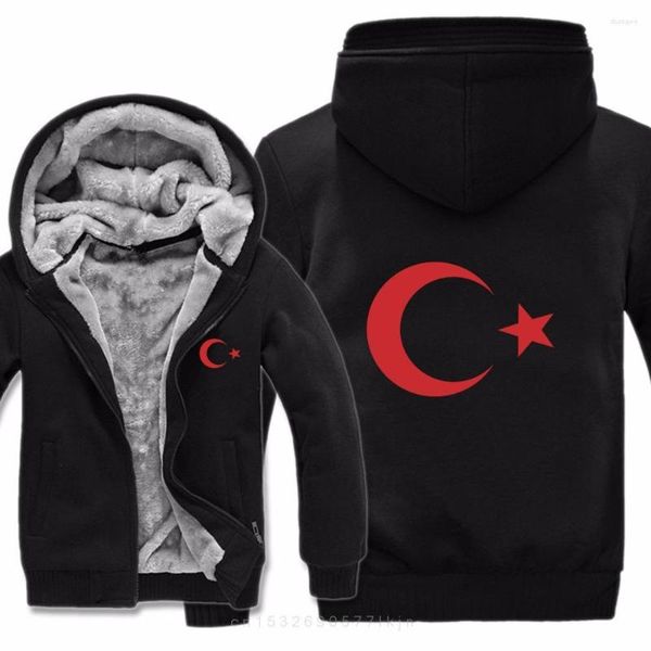 Sweats à capuche masculins Sweatshirts Pullover Man manteau drapeau turc hiver