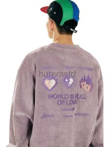 Sweats à capuche pour hommes Sweatshirts broderie violette Y2k mode Punk sweats lettre imprimé gothique à capuche coréen esthétique veste Sudaderas Para Mujer 24318