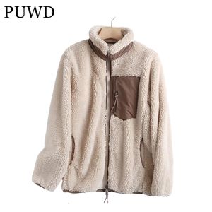 Heren Hoodies Sweatshirts PUWD Oversize Women Stand Kraag Large Pocket Windscheper Jacket Winter Fashion Ladies Casual vrouwelijke losse jas 230811