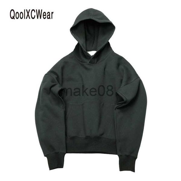 Sweats à capuche pour hommes Sweats QoolXCWear bonne qualité sweats à capuche hip hop avec polaire WARM hiver sweat à capuche pour hommes sweat swag solide pull olive J230629