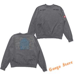 Men s Hoodies sweatshirts kwaliteit vintage gewassen cav empt c e pullover mannen vrouwen grijs doen oud eenvoudig borduurwerk casual cavemedt 230814