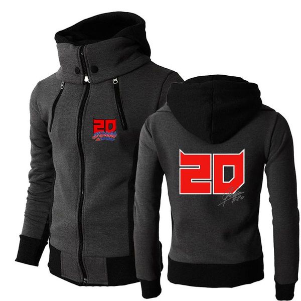 Sweats à capuche pour hommes QUARTARARO AVEC SIGNATURE 2022 Vestes d'impression à manches longues pour hommes de couleur unie Casual Double Zipper Hooded C