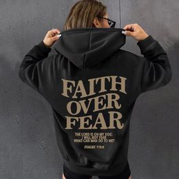 Heren Hoodies Sweatshirts "Faith Over Fear" Letter Print Hoodies Women Casual Long Sleeve pullover tops Fashion Harajuku Unisex Pockets Hooded Sweatshirts 230821