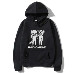 Heren Hoodies Sweatshirts Radiohead Hoodie Punk Independent Rock Band Printed Mens Street Clothing Sweater Harajuku pullover Unisex Sportswear Q240506