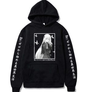 Heren Hoodies Sweatshirts Re nul Starten Leven In Een Andere Wereld Anime Mannen Vrouwen Hoodie Cosplay Grappig Gedrukt Hooded Harajuku Sweatshirts x0720