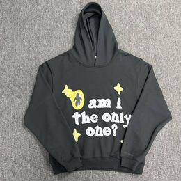 Heren Hoodies Sweatshirts Echte Foto Gebroken Planeet Capuchon Kleur Contrast Letter Schuimprint Kleine Borduren Retro Truien 230826