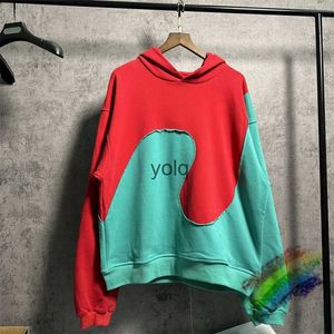 Sweats à capuche pour hommes Sweatshirts Rouge Vert Erl Patchwork Sweat à capuche Hommes Femmes 1 Version supérieure Casual Streetwear à capuche Pullyolq