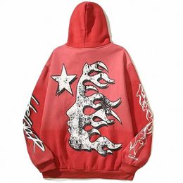 heren Hoodies Sweatshirts Rode Hellstar Hoodie Hoge kwaliteit Plus Fluwelen Hellstar Bedrukt Street Fashion Hip Hop Losse Sportkleding Paar s9LW#