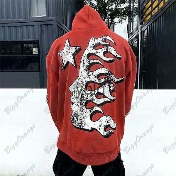 Sudaderas con capucha para hombre Sudaderas con capucha roja de alta calidad Máscara Retrato Sudadera estampada Sudadera de ocio callejero Sudadera para hombre Anime Haiku Sudadera para mujer y2k topyolq