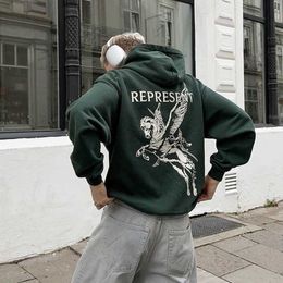 Herenhoodies Sweatshirts Representatieve Ridder Pegasus Print Ins High Street Paar Losse hoodie Heren- en damessweater met capuchon
