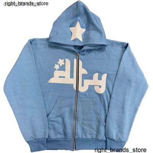 Sweats à capuche pour hommes Sweatshirts Strass Gothique Punk Star À Manches Longues Zip Sweat À Capuche Harajuku Hip Hop Streetwear Grunge Mode Punk Veste De Sport Y2k Veste Hommes T231030