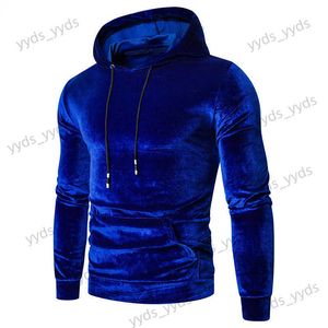 Sweats à capuche pour hommes Sweat-shirts à capuche en velours bleu royal pour hommes 2022 Automne Nouveau Casual Hip Hop Pulls à capuche pour hommes Sweat-shirts Sweat T231123