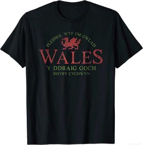 Sweats à capuche pour hommes Sweatshirts Rugby Welsh Gift Red Dragon Flag O-Neck Cotton T Shirt Hommes Casual Short Sleeve Tees Tops XS-3XL