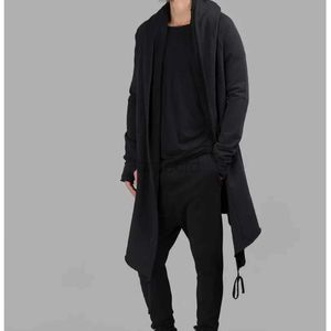 Sweats à capuche pour hommes Sweatshirts S-4xl personnalité version coréenne de la marée d'automne et d'hiver sweat à capuche pour homme longue section cardigan sweat-shirts manteau cape avec gants 24328