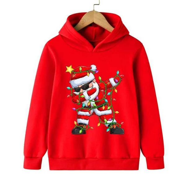 Sudaderas con capucha para hombre Sudaderas de Papá Noel para niños Ropa de marca navideña para bebés y niñas Jersey de manga larga para niños pequeños Sudaderas con capucha RopaL231020