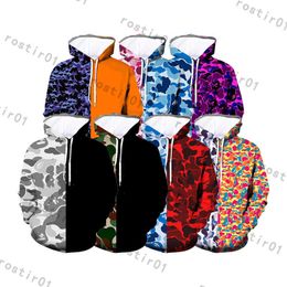 Sweats à capuche pour hommes Sharkmens Fashion Men Stylist Cartoon Winter Printingcamouflagecolour Hoodie Hommes Femmes Sweat à capuche de haute qualité Sweat-shirt décontracté