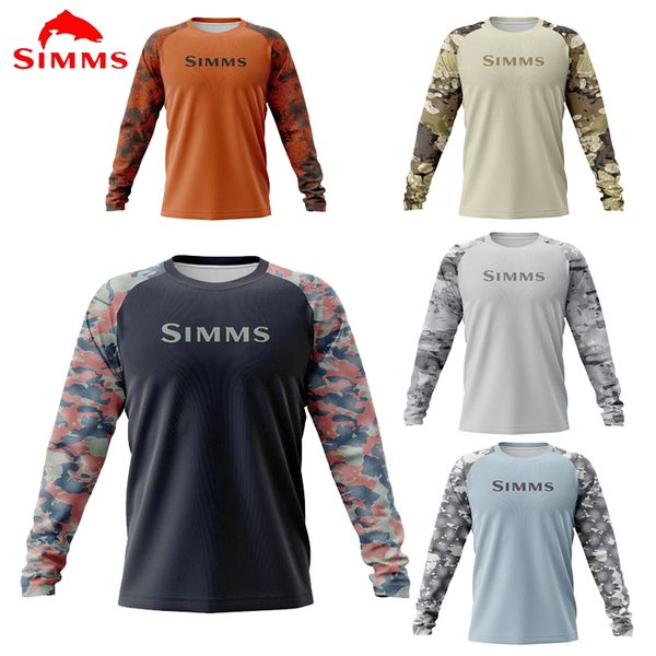 Sweats à capuche pour hommes Sweat-shirts Chemise de pêche Simms Vêtements de pêche en plein air Crème solaire Camouflage à manches longues Chemises décontractées Chemises de pêche anti-UV 230601