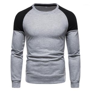 Sweats à capuche pour hommes Sweatshirts Simple Casual Patchwork Col rond Manches longues Pull Sweat Tops Slim Fit Streetwear Basic Plus Size
