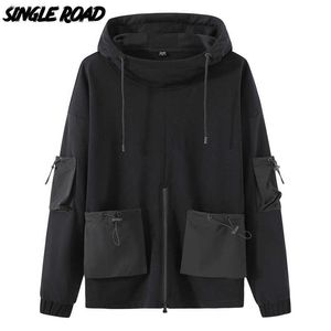 Sweats à capuche pour hommes Sweats Single Road s Techwear 2022 Cargo Style Hip Hop Sweat Homme Japonais Streetwear Harajuku Sweat à capuche surdimensionné G221011