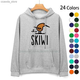 Heren Hoodies Sweatshirts Skiwi Grappig Kiwi Nieuw-Zeeland Vogel Ski Cartoon Puur Katoen Hoodie Trui 24 Kleuren Skiwi Kawaii Aprs Ski Wi Apteryx Q231226