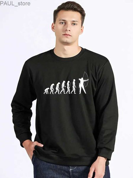 Sweats à capuche pour hommes Sweatshirts Couleur unie Casual Male Marque Vêtements Evolution Sweat à capuche Tir à l'arc Archer et Arrow Archer hipster Sweat-shirt Unisexe SweaterL231122