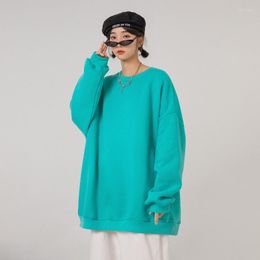 Heren Hoodies Sweatshirts Solid Color Round Neck Fashion Trend Paar Kleding Loose Coats Cotton Casual Unisex Pullovermen's Pat