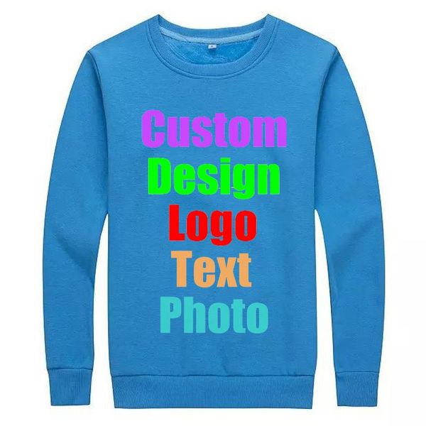 Sudaderas con capucha para hombre Sudaderas Sólido Logotipo personalizado Po Texto Impreso Hombres Sudadera Fleece Pareja Amantes Compañía Equipo Clase Uniforme de gran tamaño