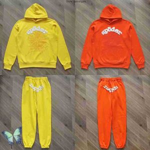 Heren Hoodies Sweatshirts Sp5der 555555 Spider Oranje Sweatshirt Pak Young Thug Joggingbroek Set