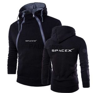 Sweats à capuche pour hommes Sweats SpaceX Space X 2021 Hommes Nouveaux hommes Impression Double Zipper Design Casual Automne Et Hiver À La Mode Sports Hoodies Tops x0720