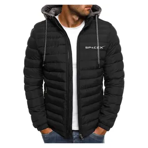 Sudaderas con capucha para hombre Sudaderas SPACEX Chaqueta de invierno CALIENTE Cashmere Slim Casual Abrigo Down Abrigo Deportes Top Espesor de gran tamaño