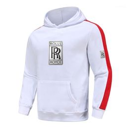 Heren Hoodies Sweatshirts Lente en Herfst Rollen Royce Print Patch Strip Fashion Casual Sports Hip-Hop Hoodie Pocket Pullover Sweater D12