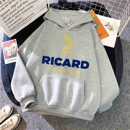 Sudaderas con capucha para hombre Sudaderas Primavera Otoño Hombres Francia Anisette Ricard Imprimir Sudadera con capucha Moda Tendencia Ropa Casual Con capucha Tops Streetwear Hombre Hip Hop CoatL231209