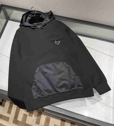 Heren Hoodies Sweatshirts Spring herfst nieuwe heren slijtage ontwerper hoodie knappe hoodie hoogwaardige katoen nylon blend materiaal mode zwarte mannen luxe 5zpz
