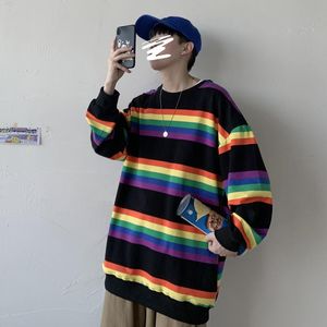 Sudaderas con capucha para hombre, sudaderas con capucha de rayas coloridas de primavera, sudadera informal de moda para hombre, ropa de calle, jersey holgado de Hip Hop, sudadera con capucha para hombre S-3XLM