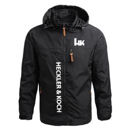 Heren Hoodies Sweatshirts Spring HK Heckler Koch Logo Print Men Zip Leisure Hoodie Jassen Winddicht Customized Hoogwaardige Sweatshirt