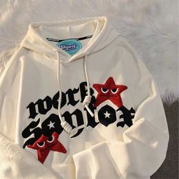 Heren Hoodies Sweatshirts Spring Ins Wind Star Sweater Hoodies Y2k Amerikaanse Retro Zoet Schattig Melk Fufu Abrikoos Casual Top met capuchon Heren en dames 230922