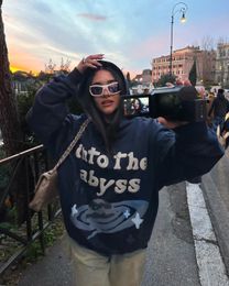 Sweats à capuche pour hommes Sweatshirts Street Haruku Skull 3D Lettre Imprimer Surdimensionné Planète Brisée Sweat-shirt de mode Y2k Femmes Vêtements décontractés Top c7
