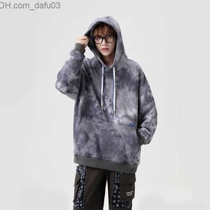 Heren Hoodies Sweatshirts Street tie dye heren Hoodie Lente Japanse straatkleding oversized heren Hoodie 100% katoen mode hiphop Z230804