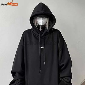 Sweats à capuche pour hommes Sweatshirts Streetwear Sweat à capuche noir Hommes Femmes surdimensionnées Harajuku Vintage Pulls Mode coréenne Goth Esthétique Printemps Automne