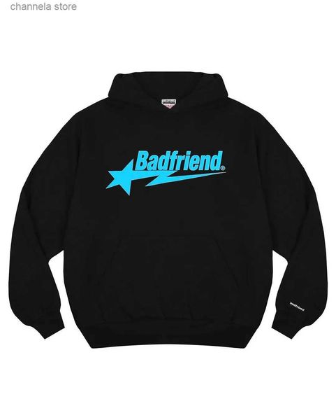 Sweats à capuche pour hommes Sweatshirts Streetwear Harajuku Hip Hop Badfriend Lettre Imprimer Sweat à capuche surdimensionné New Street Fashion Punk Rock Casual Loose Tops T231204