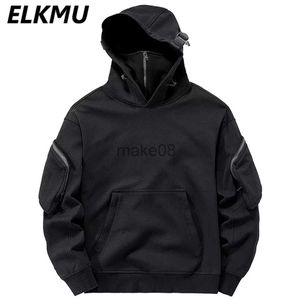 Sweats à capuche pour hommes Sweats Streetwear Hoodies Harajuku Y2K Sweats Hip Hop Masque à col haut Pulls coupe-vent Dark Black Techwear Cargo Tops J230629