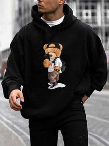 Hoodies voor heren Sweatshirts Stijlvolle hoodie met teddybeerprint Coole hoodies voor heren Heren casual grafisch ontwerp Pullover met capuchon 24328