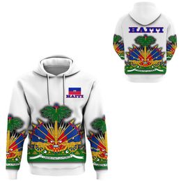 Herenhoodies Sweatshirts Sudadera con capucha para hombre y mujer sueter con estampado de bandera de pais Mar caribeno Isla de Haïti Retro chandal 230828