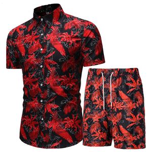 Sweats à capuche pour hommes Sweats Summer Set Shorts pour hommes Chemise hawaïenne à imprimé floral et vêtements de plage Vêtements de vacances Vocation Outfit Male Two Piece 230721