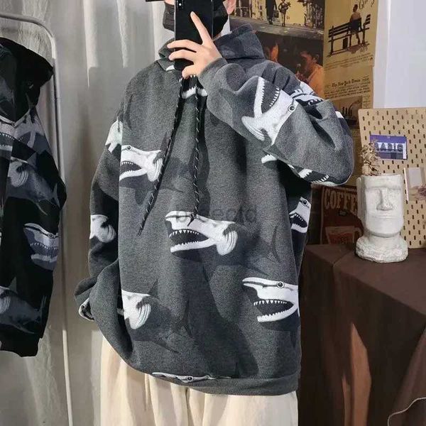 Sudaderas con capucha para hombre Sudaderas para hombre Anime Negro Con capucha Ropa masculina Manga Tiburón Sudaderas con capucha Barato Emo Diseñador Streetwear Harajuku Moda Sin marca S 24328