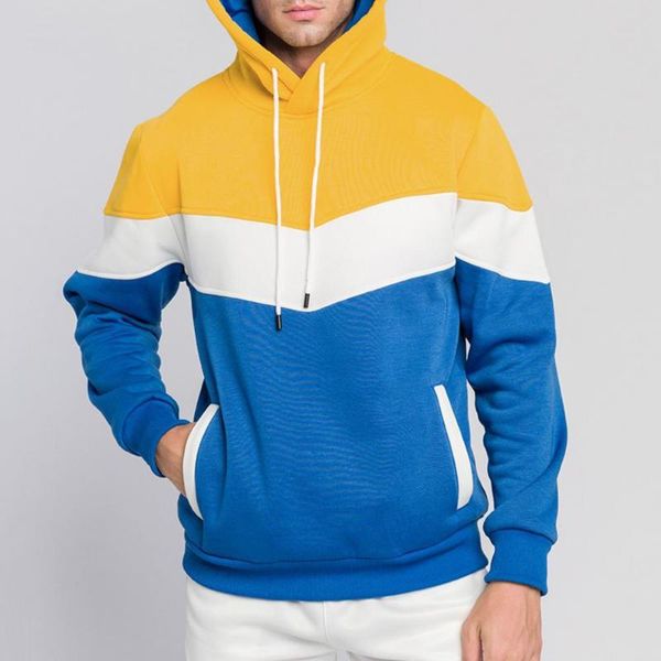 Sweats à capuche pour hommes sweats sweat hommes femmes à manches longues bloc de couleur poches à capuche épais Sport à capuche grande taille vêtements d'hiver