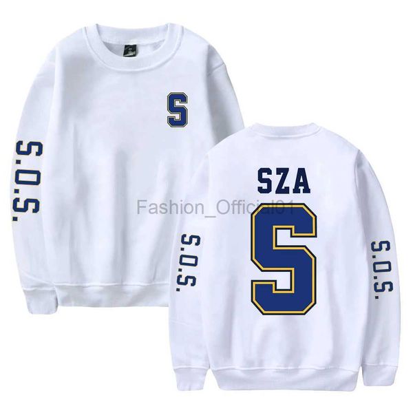 Sudaderas con capucha masculina sudaderas SZA S SOS Nuevo álbum 2023 Merch Tour Merch Crewneck Long Slewear Men Women Sweinshirt Fashion Fashion La ropa D240429